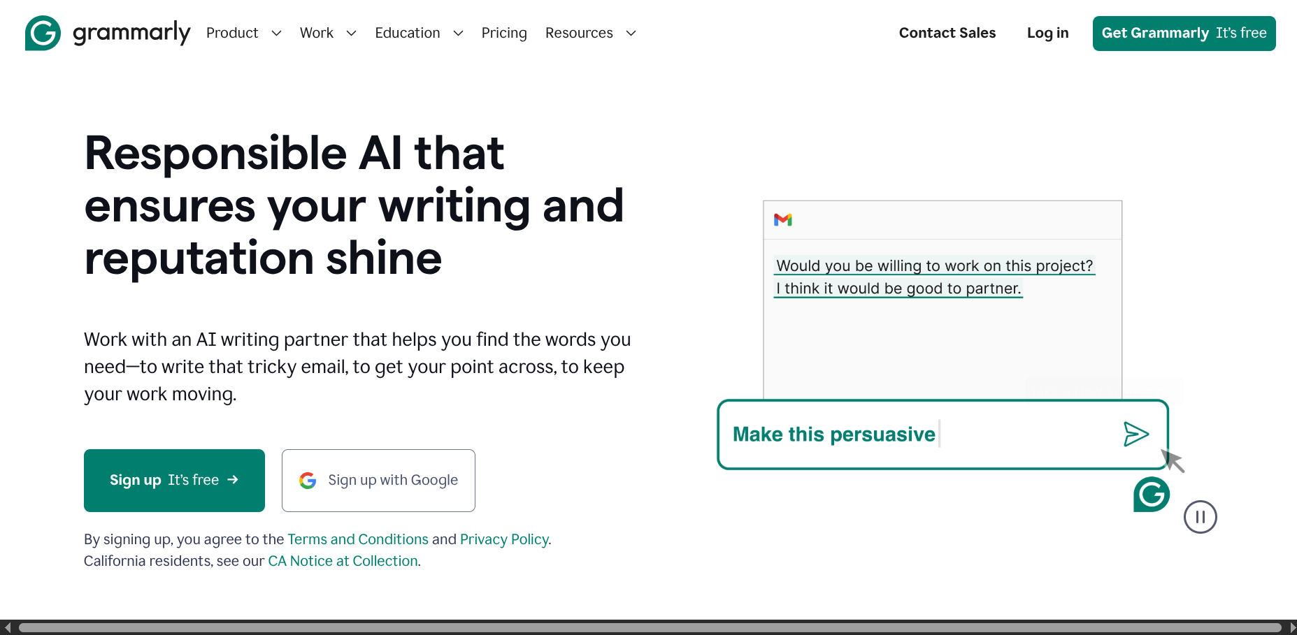 Grammarly Homepage
