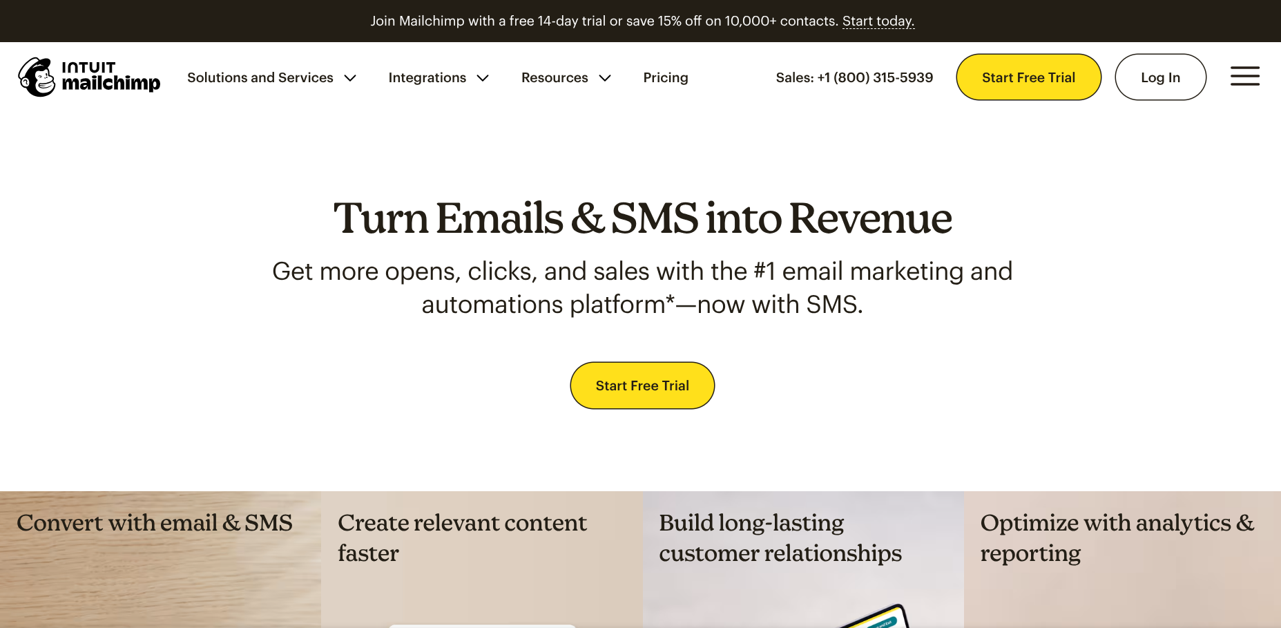 Mailchimp Homepage